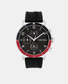 Многофункциональные черные силиконовые мужские часы Gauge 25200072 Calvin Klein, черный