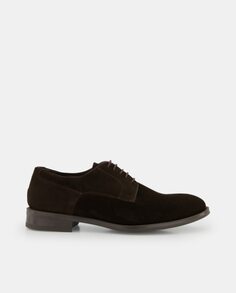 Мужские кожаные туфли на шнуровке с гладким верхом Emidio Tucci, темно коричневый