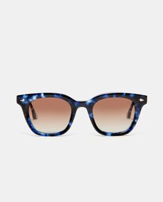 Унисекс квадратные солнцезащитные очки Havana Blue из ацетата с поляризованными линзами Scalpers, синий