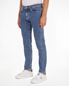 Мужские зауженные джинсы из денима среднего размера Calvin Klein Jeans, синий