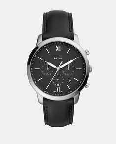 Neutra Chrono FS5452 черные кожаные мужские часы Fossil, черный