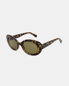 Женские солнцезащитные очки овальной формы Havana Benetton, темно коричневый