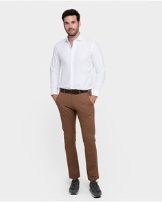 Мужские брюки чинос обычного кроя темно-коричневого цвета Valecuatro, темно коричневый