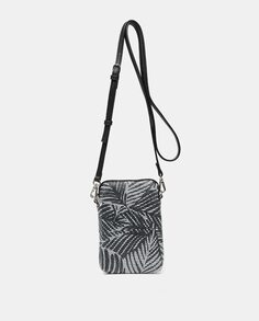 Черная сумка для мобильного телефона из металлизированной сетки с тропическим принтом Summer Song Abbacino, черный