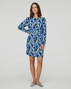 Короткое женское платье с принтом Object, синий