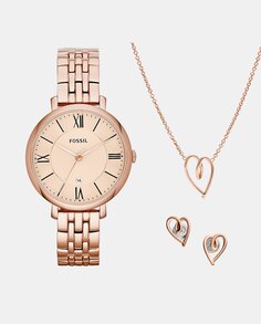 Jacqueline ES5252SET розовые женские часы из нержавеющей стали Fossil, розовый