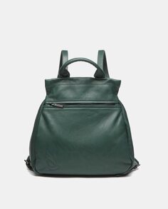 Зеленый кожаный рюкзак на молнии Abbacino, зеленый