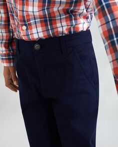 Однотонные брюки чинос для мальчика El Corte Inglés, темно-синий