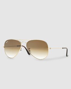 Коричневые солнцезащитные очки-авиаторы Ray-Ban, золотой