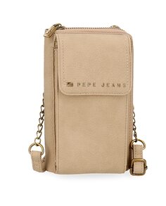 Женская сумка через плечо Taupe Diane с держателем для мобильного телефона на молнии Pepe Jeans, золотой