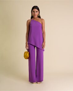 Женские шифоновые расклешенные брюки The-Are, фиолетовый