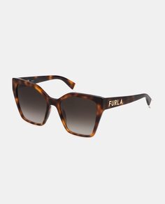 Женские солнцезащитные очки-бабочки из ацетата гаваны Furla, коричневый