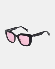 Черные женские солнцезащитные очки «кошачий глаз» из ацетата Benetton, черный