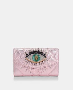 Стеганый розовый кошелек с глазками Kurt Geiger, розовый