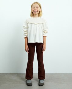 Плюшевые брюки-клеш для девочки Sfera, коричневый (Sfera)