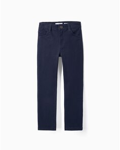 Однотонные пятикарманные брюки для мальчика с регулируемой талией Zippy, темно-синий