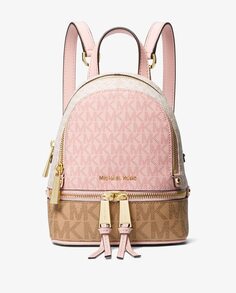 Розовый женский рюкзак Rhea с логотипами Michael Michael Kors, розовый
