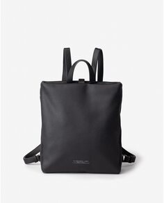 Черный рюкзак квадратной формы с эффектом кожи среднего размера Slang, черный