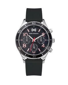 Многофункциональные мужские часы Shibuya из стали и алюминия, черный силиконовый ремешок Mark Maddox, черный