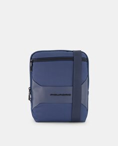 Средняя черная сумка через плечо с отделением для планшета Piquadro, синий