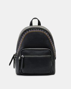 Черный рюкзак Rigoberta с цветочной вышивкой Desigual, черный