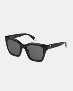 Черные женские солнцезащитные очки «кошачий глаз» из ацетата Furla, черный