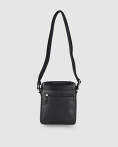 Черная кожаная сумка через плечо с внешним карманом El Potro, черный
