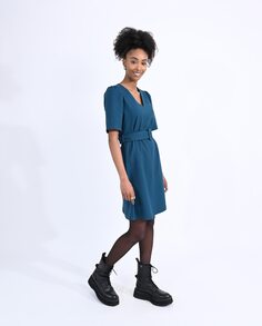 Платье с короткими рукавами и поясом Molly Bracken, синий