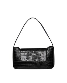Женская удлиненная сумка через плечо с эффектом крокодила Pieces, черный