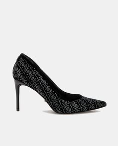 Женские туфли с блестящим логотипом и каблуком-шпилькой Guess, черный