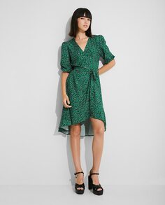 Платье с короткими французскими рукавами и запахом Naëlle, зеленый