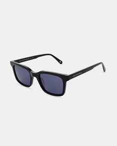 Мужские прямоугольные солнцезащитные очки из ацетата черного цвета Benetton, черный