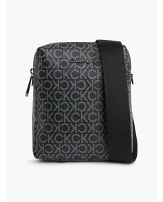 Маленькая черная сумка через плечо с логотипом Calvin Klein, черный