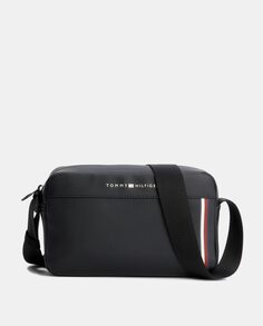 Маленькая сумка через плечо с логотипом и вертикальным флажком Tommy Hilfiger, черный