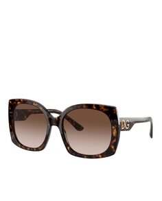 Квадратные солнцезащитные очки из ацетата гаваны Dolce &amp; Gabbana, коричневый