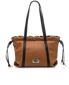 Коричневая сумка через плечо с черными деталями Mariamare, коричневый