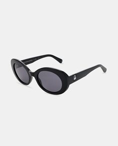 Черные овальные женские солнцезащитные очки Benetton, черный