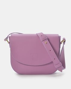 Женская кожаная сумка на плечо розовато-лилового цвета Leandra, сиреневый