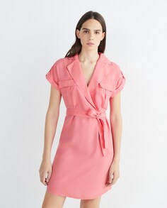 Женское платье с поясом и карманами Noisy May, светло-розовый