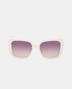 Белые квадратные женские солнцезащитные очки из ацетата Guess, белый