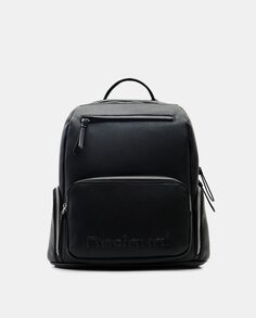 Средний черный рюкзак с логотипом Desigual, черный