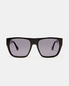 Прямоугольные мужские солнцезащитные очки из ацетата черного цвета с поляризованными линзами Scalpers, черный