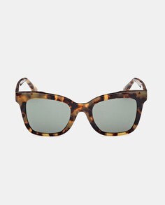 Квадратные женские солнцезащитные очки из ацетата гаваны Max Mara, коричневый