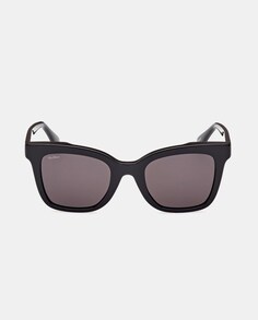 Черные квадратные женские солнцезащитные очки из ацетата Max Mara, черный