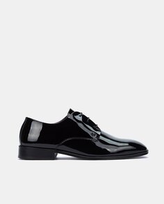 Мужские туфли Charlestown на шнуровке из лакированной кожи с гладким верхом Martinelli, черный