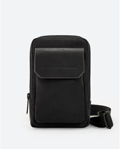 Мужская черная сумка через плечо для мобильного телефона на термозастежке-молнии Adolfo Dominguez, черный