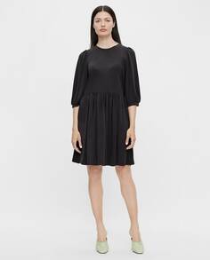 Короткое платье с рукавами 3/4 Object, черный