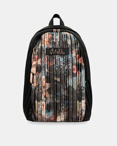Большой рюкзак со складками и застежкой-молнией с разноцветным фантазийным принтом Anekke, мультиколор