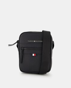 Миниатюрная черная сумка через плечо с передним карманом и логотипом Tommy Hilfiger, черный