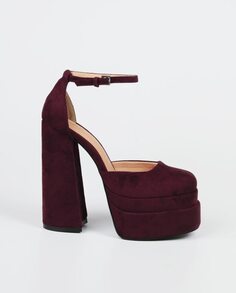 Женские туфли на платформе XXL бордового цвета Mim, бордо